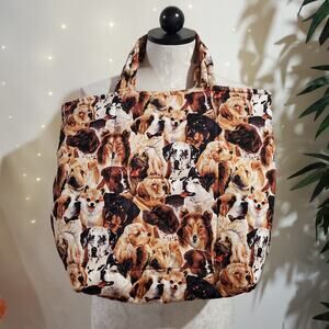 Handmade Quilted Dog Double Handle Tote Bag Large Puppy Animal Lover Vet Pet